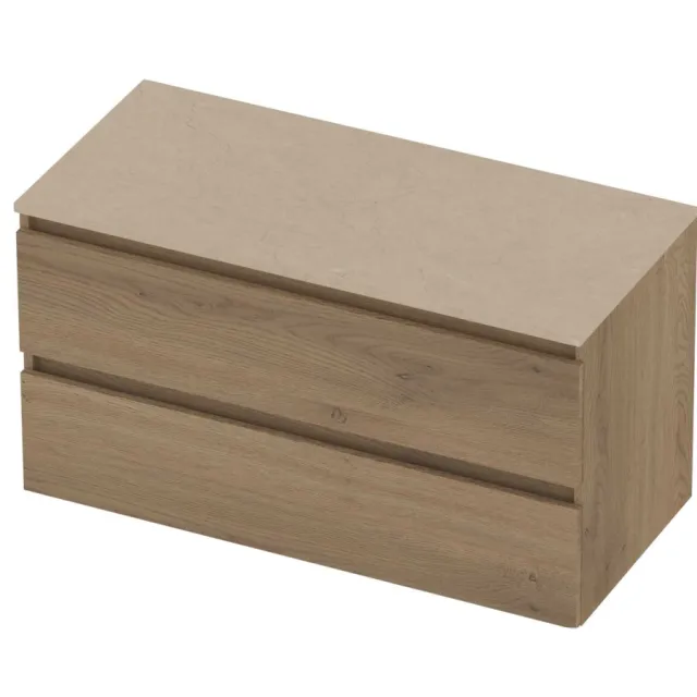 Basic-Line Deck 46 Badmeubelset Greeploos 100x46x58 cm Pure Oak Sand Stone Beige