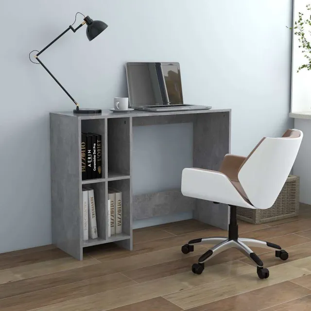 vidaXL Bureau 102,5x35x75 cm bewerkt hout betongrijs grijs