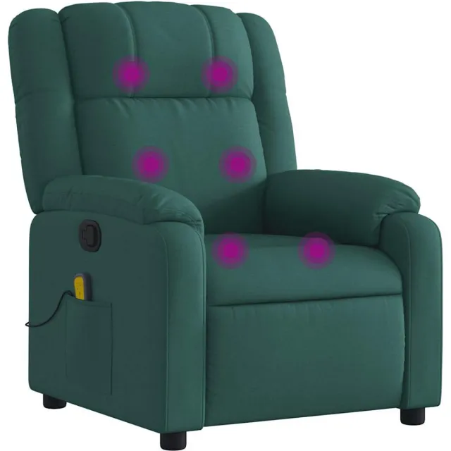 vidaXL Massagestoel - met - donkergroene - stof