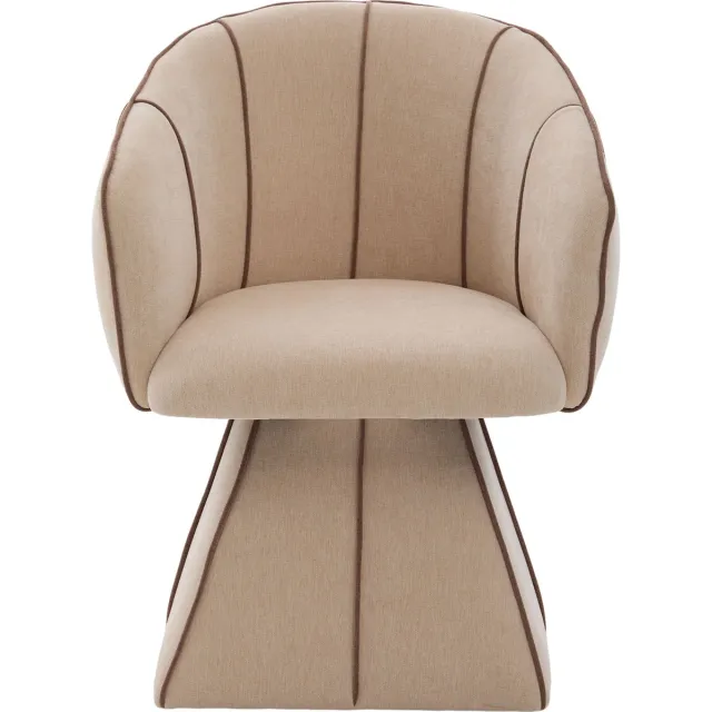 Ropilly Kameelbruine chenille draaistoel - Fauteuil - 360 graden draaibaar - Ergonomisch - 150 kg - Slaapkamer en woonkamer - 56x54x74,5cm - Kameelbruin Camel