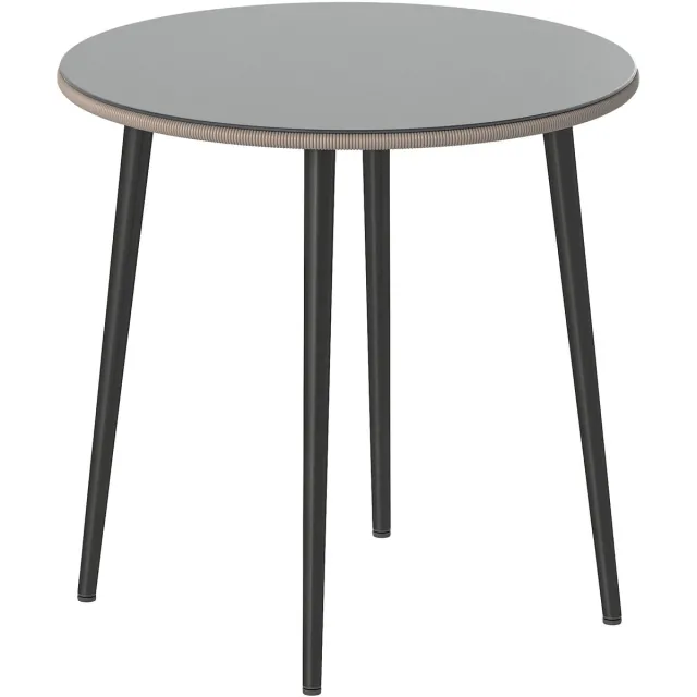 GranMaison Ronde Tuintafel - Ronde balkontafel - Voor Buitengebruik - Voor balkon - Outdoor-eettafel - Terras tafel - Balkon - Grijs + Lichtbruin