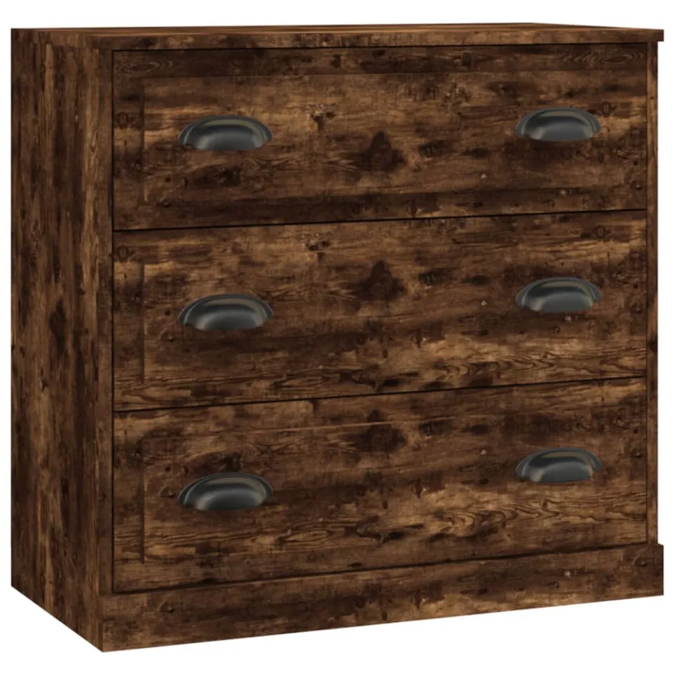 vidaXL Dressoirs 3 st bewerkt hout gerookt eikenkleurig Bruin