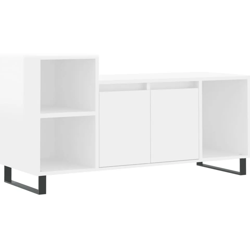 vidaXL Tv-meubel 100x35x55 cm bewerkt hout hoogglans wit, foto 3