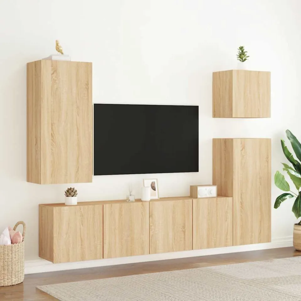 vidaXL Tv-meubel wandgemonteerd 80x30x41 cm sonoma eikenkleurig, foto 4