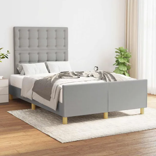 vidaXL Bedframe zonder matras 120x190 cm stof lichtgrijs grijs