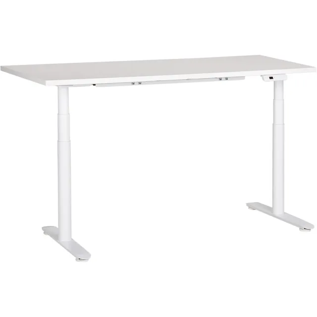 Beliani DESTINAS - Elektrisch Verstelbaar bureau - Wit - 160 cm - MDF