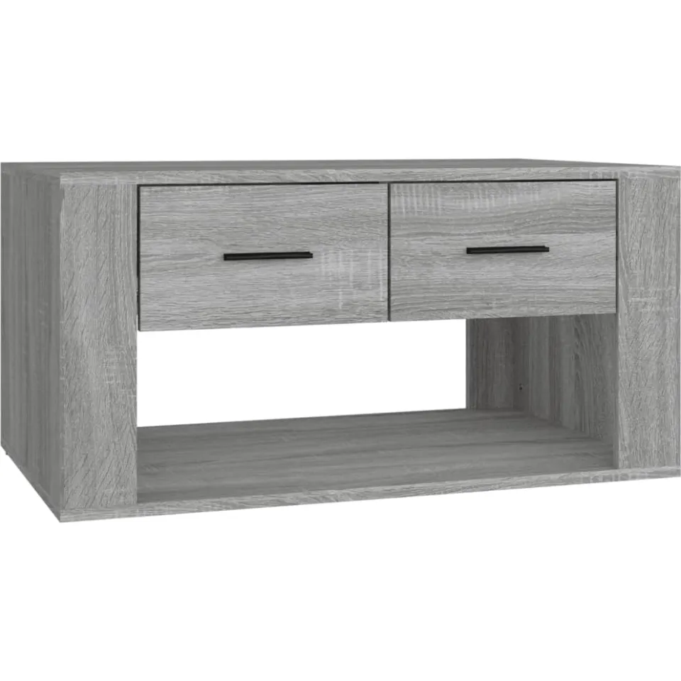 vidaXL Salontafel 80x50x40 cm bewerkt hout grijs sonoma eiken