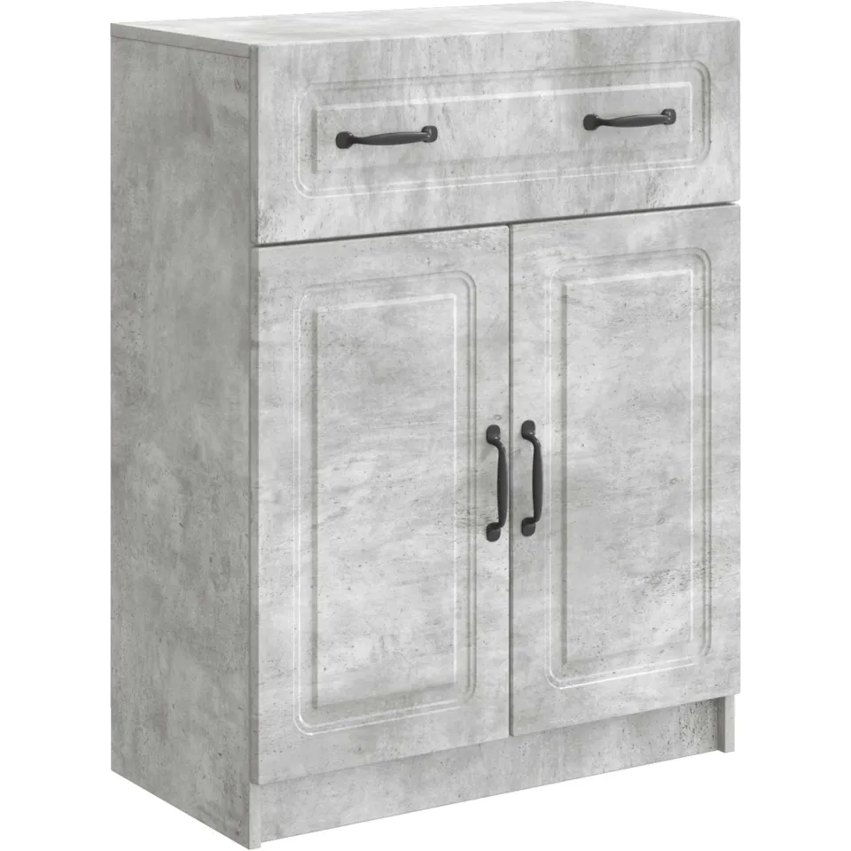 vidaXL Dressoir met lade Betongrijs 66 x 34,5 x 87 cm Bewerkt hout grijs, foto 3