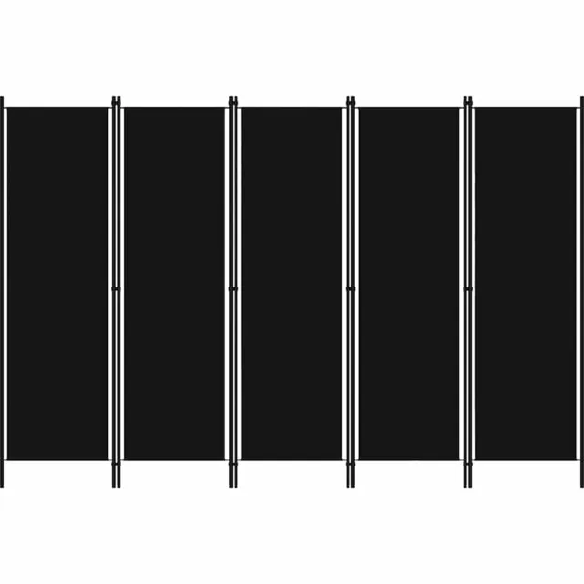 vidaXL Kamerscherm met 5 panelen 250x180 cm zwart