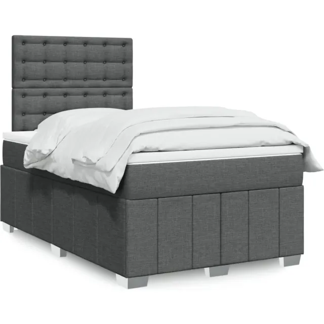 vidaXL Boxspring met matras stof donkergrijs 120x190 cm grijs