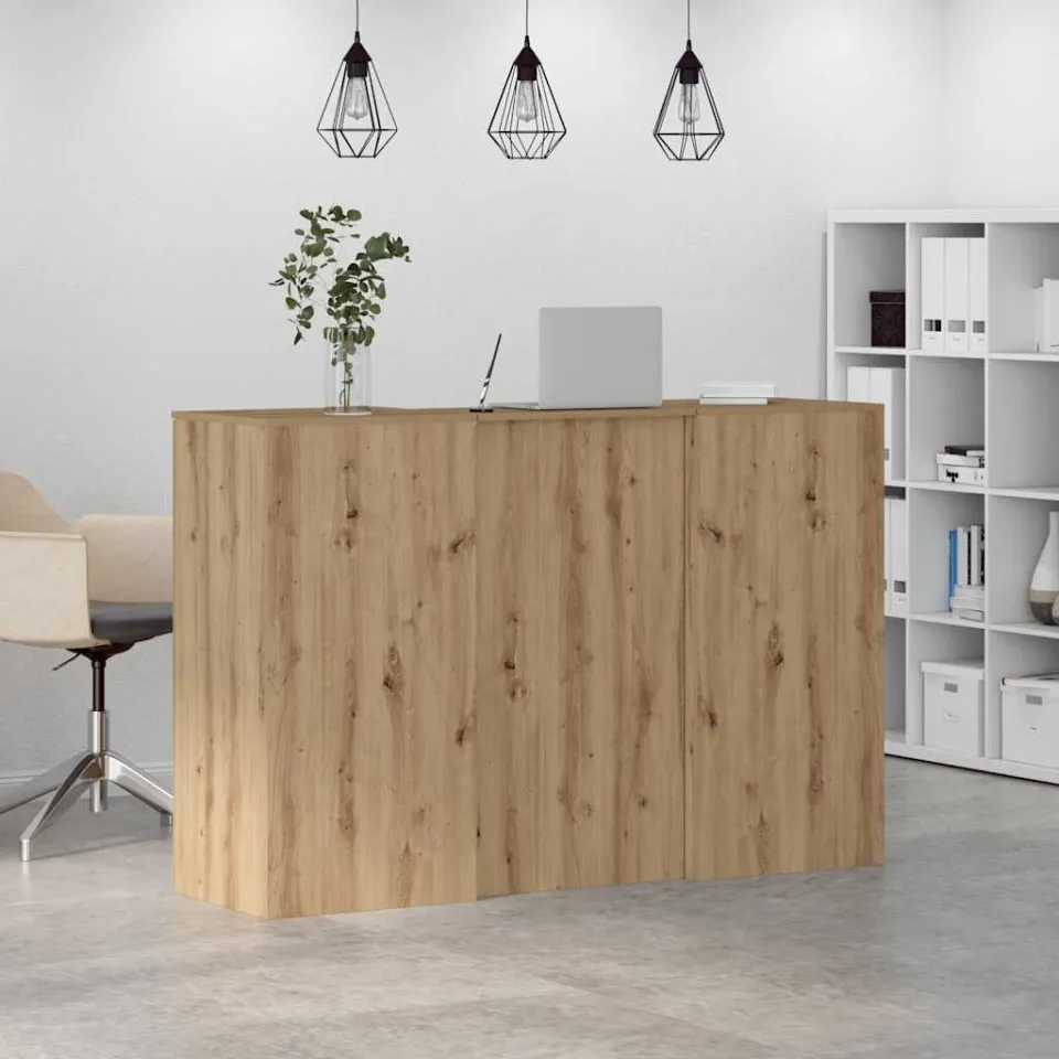 vidaXL Receptiebalie 155x50x103,5cm bewerkt hout artisanaal eikenkleur, foto 4