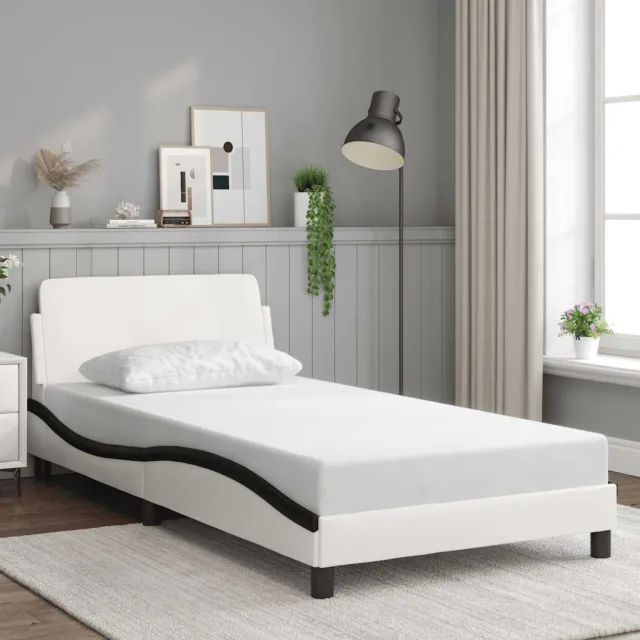 vidaXL Bedframe "Dover" kunstleer zwart en wit 100x200 cm