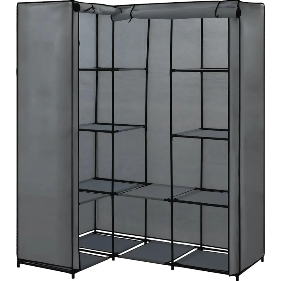 vidaXL Hoekkledingkast 130x87x169 cm grijs