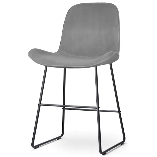 Nolon Nino-Fé barkruk velvet grijs - zwart onderstel - 65 cm