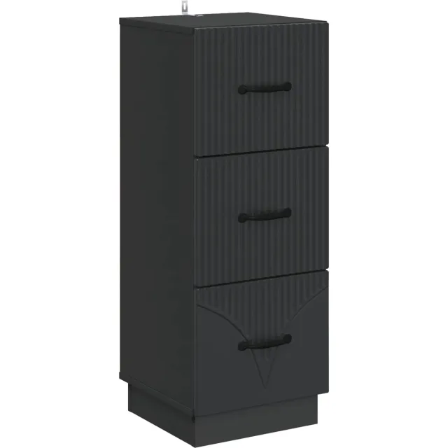 vidaXL Ladekast - 33 - x - 34,5 - x - 87 - cm - Bewerkt - hout - Zwart