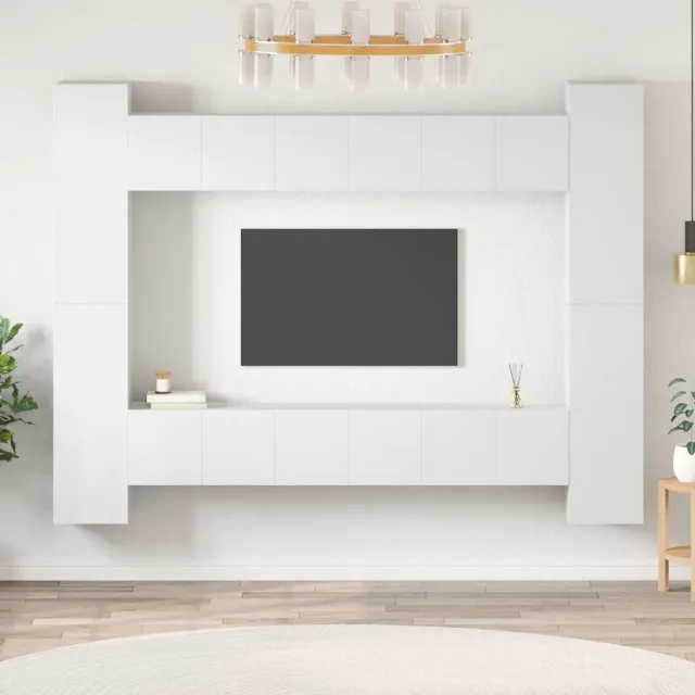 vidaXL 10-delige Tv-meubelset bewerkt hout wit