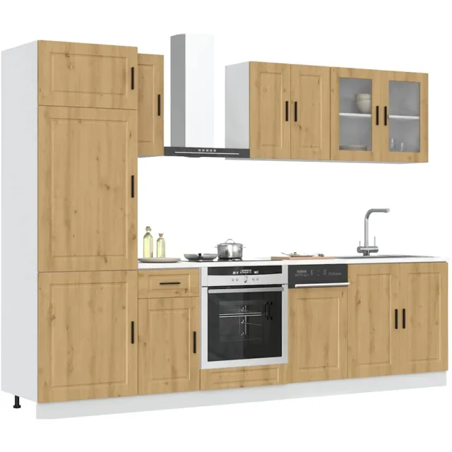 vidaXL 8-delige Keukenkastenset Kalmar bewerkt hout artisanaal eiken