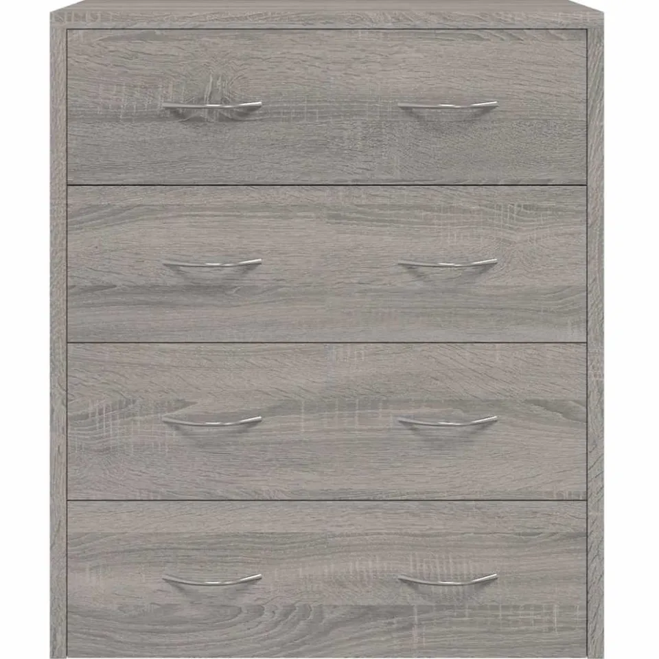 vidaXL Dressoir met 4 lades 60x30,5x71 cm grijs sonoma, foto 4