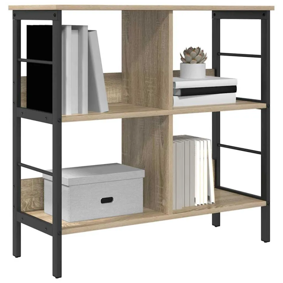 vidaXL Boekenkast 4-laags 82 x 32 x 79 cm Bewerkt hout Sonoma Eiken Bruin