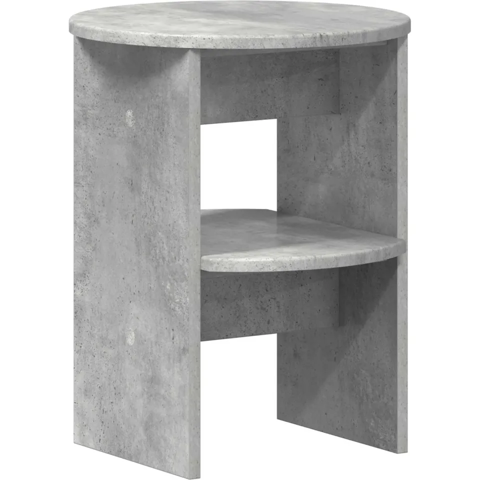 vidaXL Bijzetkast Beton Grijs Ø40 x 50 cm Geconstrueerd hout, foto 3