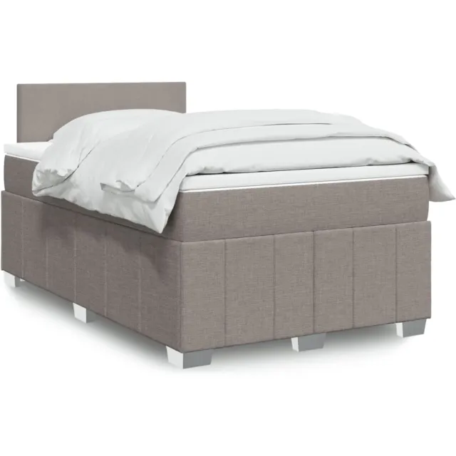 vidaXL Boxspring met matras stof taupe 120x190 cm