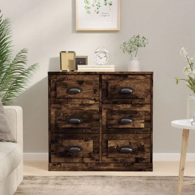 vidaXL Dressoir 70x35,5x67,5 cm bewerkt hout gerookt eikenkleurig, foto 2