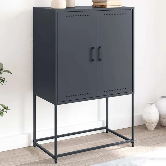 vidaXL Hoge kast 68,5x38,5x107 cm staal antracietkleurig Anthraciet