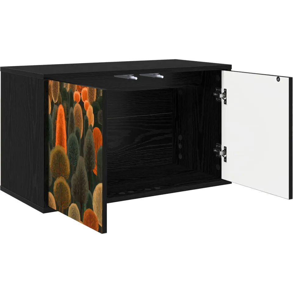 vidaXL Wandgemonteerd tv-meubel ZAANDAM 69 x 33 x 40 cm Zwart eiken