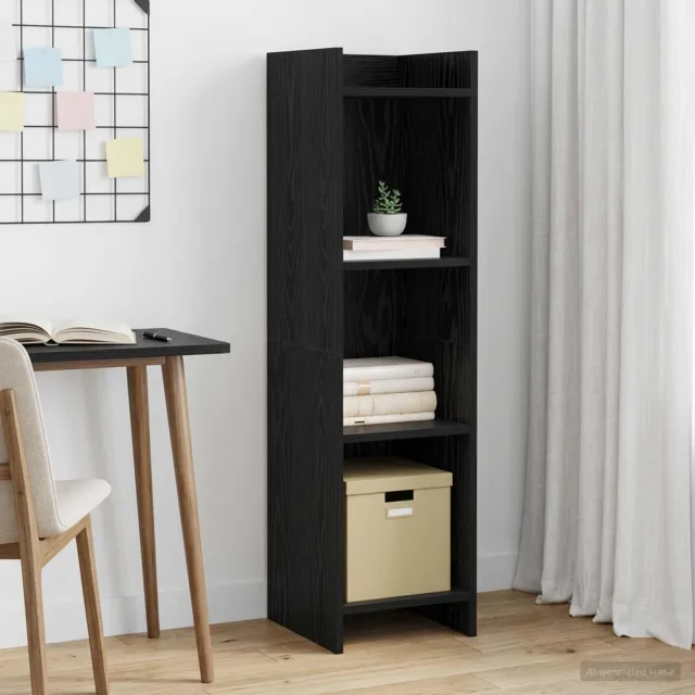 vidaXL Boekenkast Zwart eiken 30 x 30 x 111 cm Bewerkt hout, foto 2