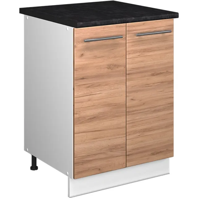 Vicco Wastafelkast Fame-Line, Goudkleurig Eiken/Wit, 60 cm