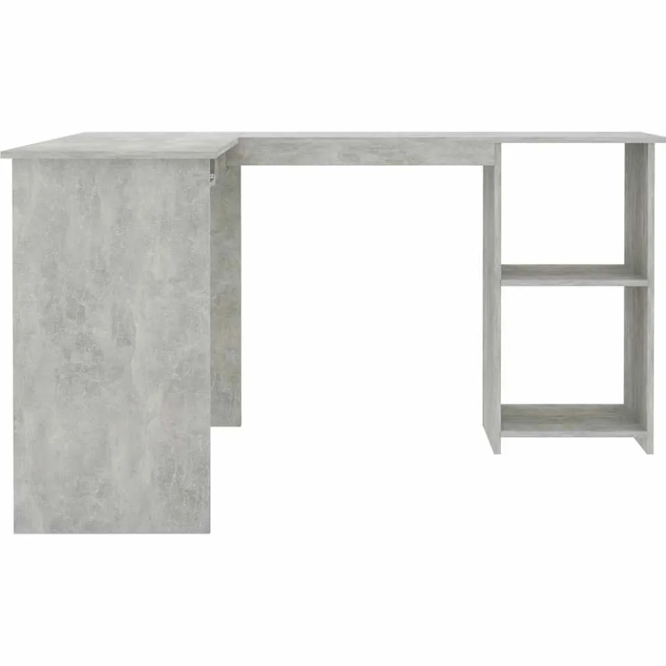 vidaXL Hoekbureau L-vormig 120x140x75 cm bewerkt hout betongrijs grijs, foto 3
