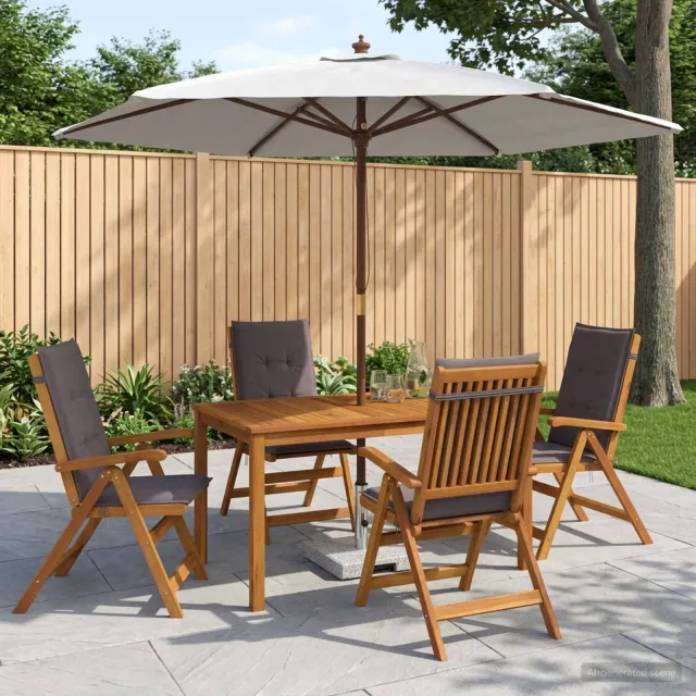 vidaXL Buiten Eetset met Parasol 6 st 4-zits Antraciet Anthraciet