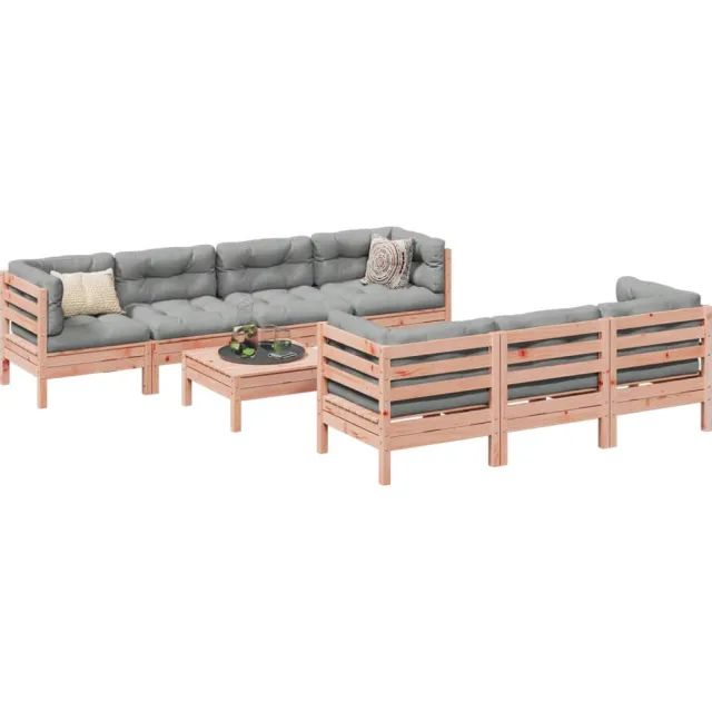 vidaXL 8-delige Loungeset met kussens massief douglas vurenhout Bruin