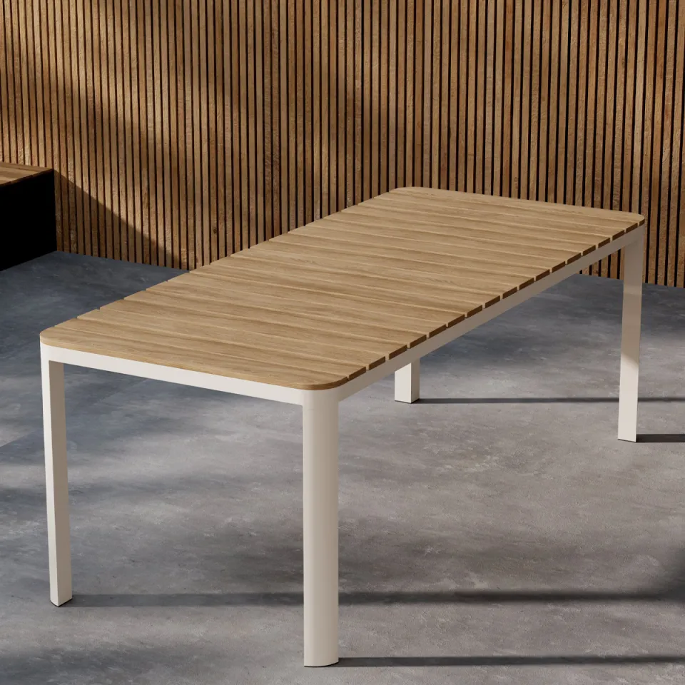 Nest outdoor Ingo polywood tuintafel beige - 210 x 90 cm, foto 2