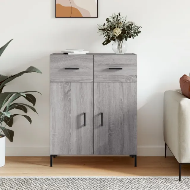 vidaXL Dressoir 69,5x34x90 cm bewerkt hout grijs sonoma eikenkleurig, foto 2