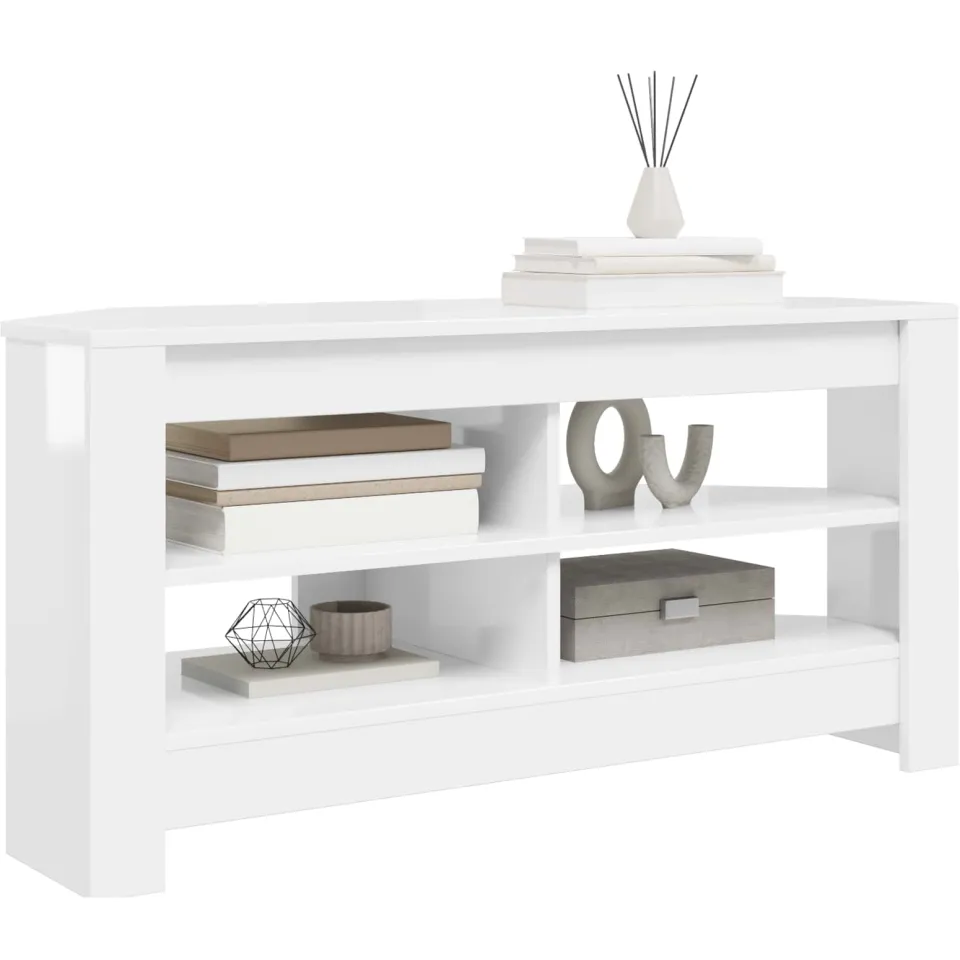vidaXL HoekTVKast 102 x 41 x 50 cm Hoogglans Wit