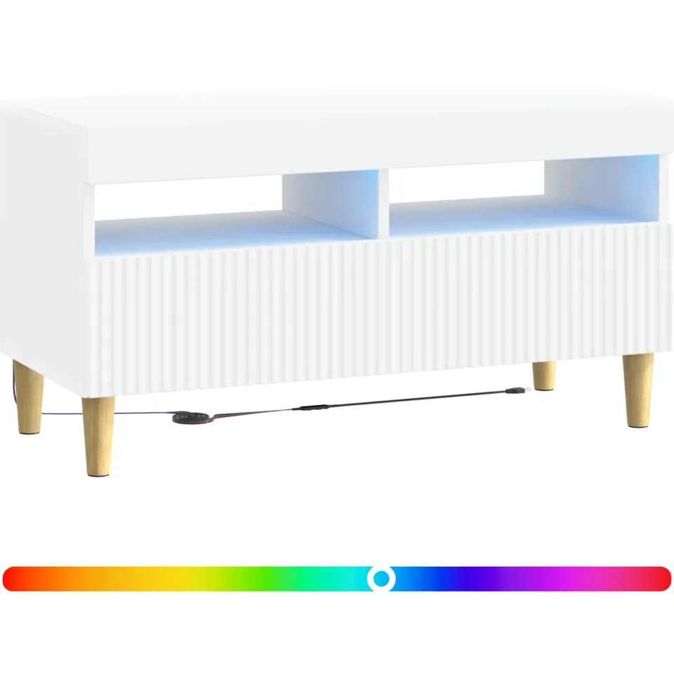 vidaXL LED tv-meubel ARNHEM 81 x 35 x 43 cm Wit Bewerkt hout