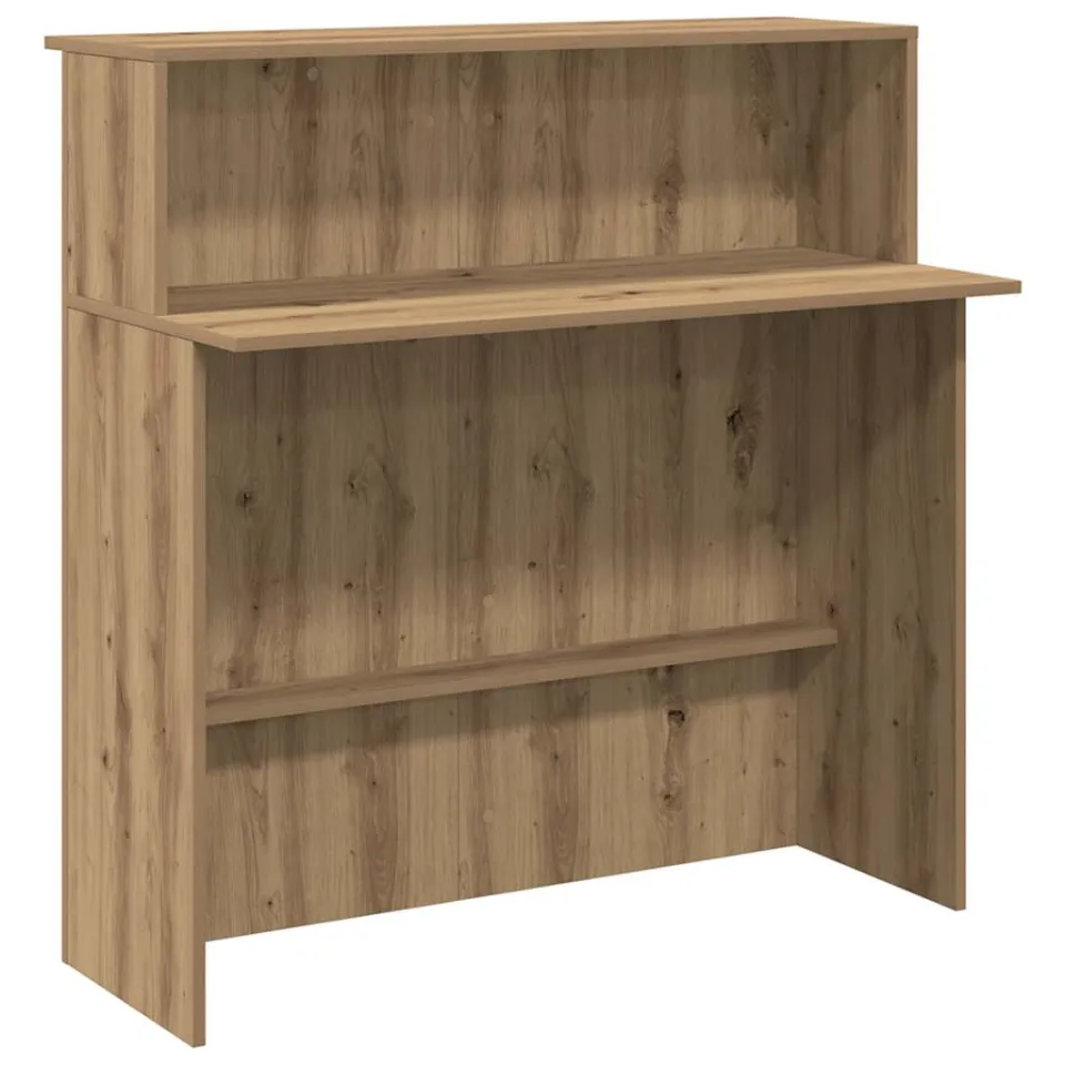 vidaXL Receptiebalie 100x50x103,5cm bewerkt hout artisanaal eikenkleur Bruin