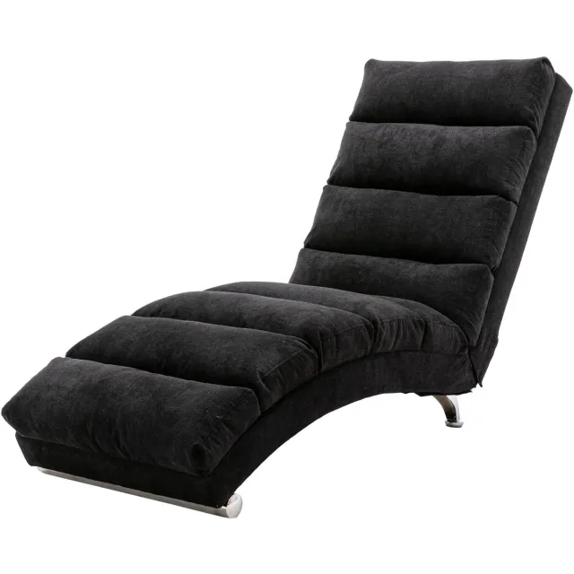 Ropilly Moderne massagestoel - Zwarte linnen relaxstoel - Trilfunctie - Lichaamsondersteuning - 250 kg – Woonkamer – 148x55x84 cm - Zwart
