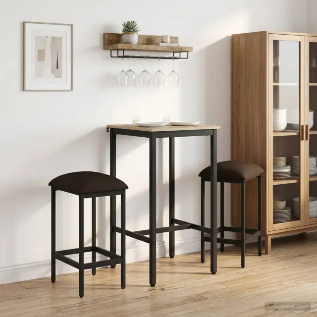 vidaXL Barkruk 2 st Taupe 40 x 32 x 74 cm Bewerkt hout, foto 2