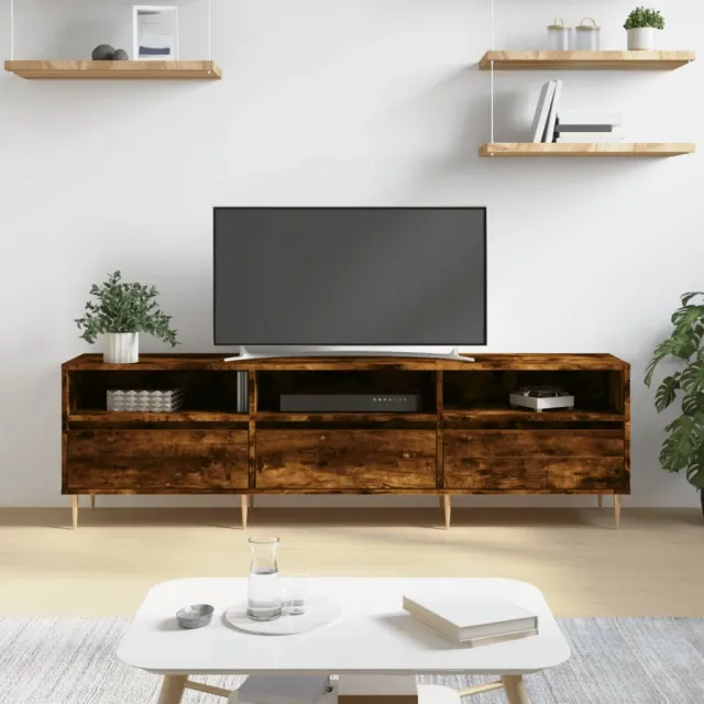 vidaXL Tv-meubel 150x30x44,5 cm bewerkt hout gerookt eikenkleurig, foto 2