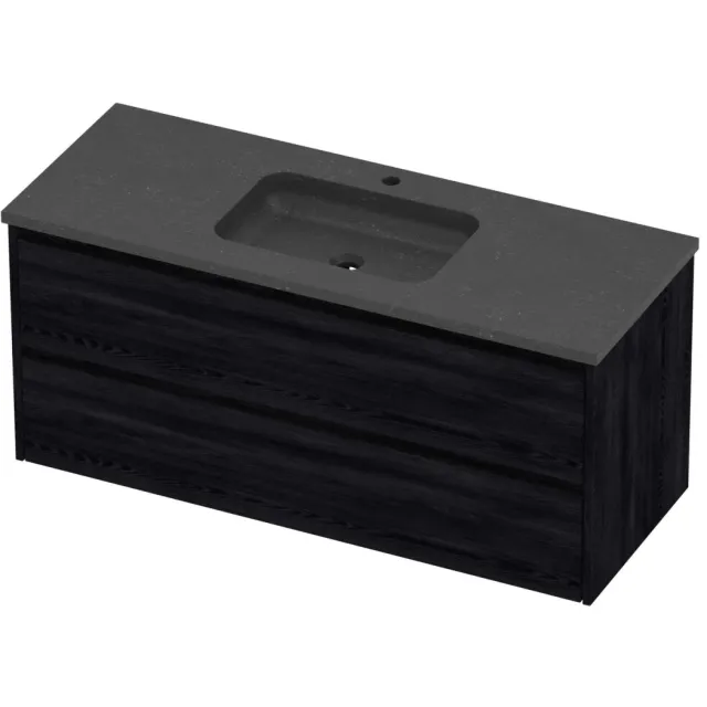 Proline Rollo Badmeubelset Hardsteen Elegant Midden 1 Gat 120x46x54 cm Blue Stone Black Oak