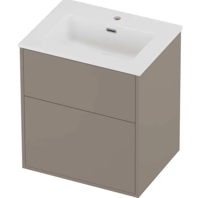 Proline Tribute Badmeubelset Porselein Elegant In Kader 60x46x67 cm Glans Wit Clay Beige