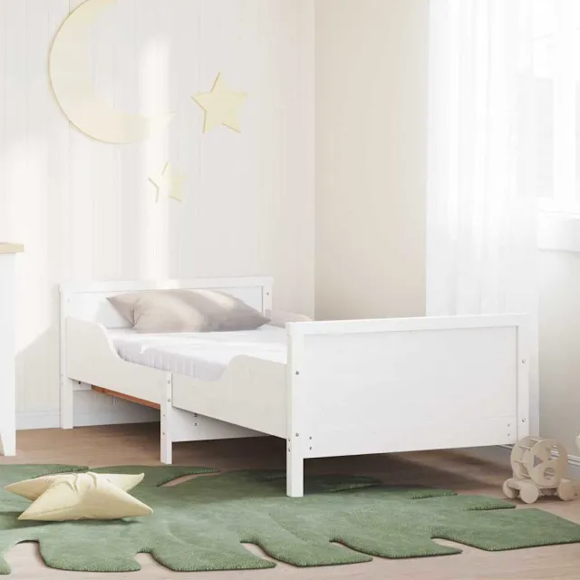 vidaXL Bedframe met uitschuifbaar matras Wit 80 x 200 cm