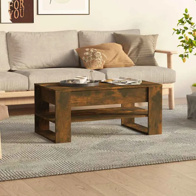 vidaXL Salontafel 102x55x45 cm bewerkt hout gerookt eikenkleurig, foto 2