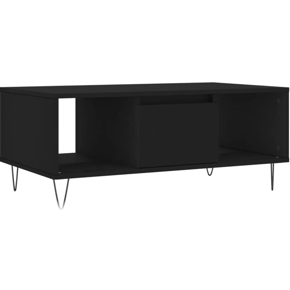 vidaXL Salontafel 90x50x36,5 cm bewerkt hout zwart, foto 3