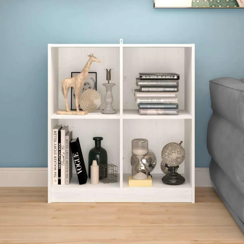 vidaXL Dressoir 70x33x76 cm massief grenenhout wit, foto 3