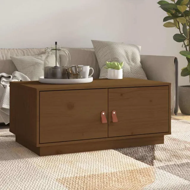 vidaXL Salontafel 80x50x35 cm massief grenenhout honingbruin bruin, foto 2