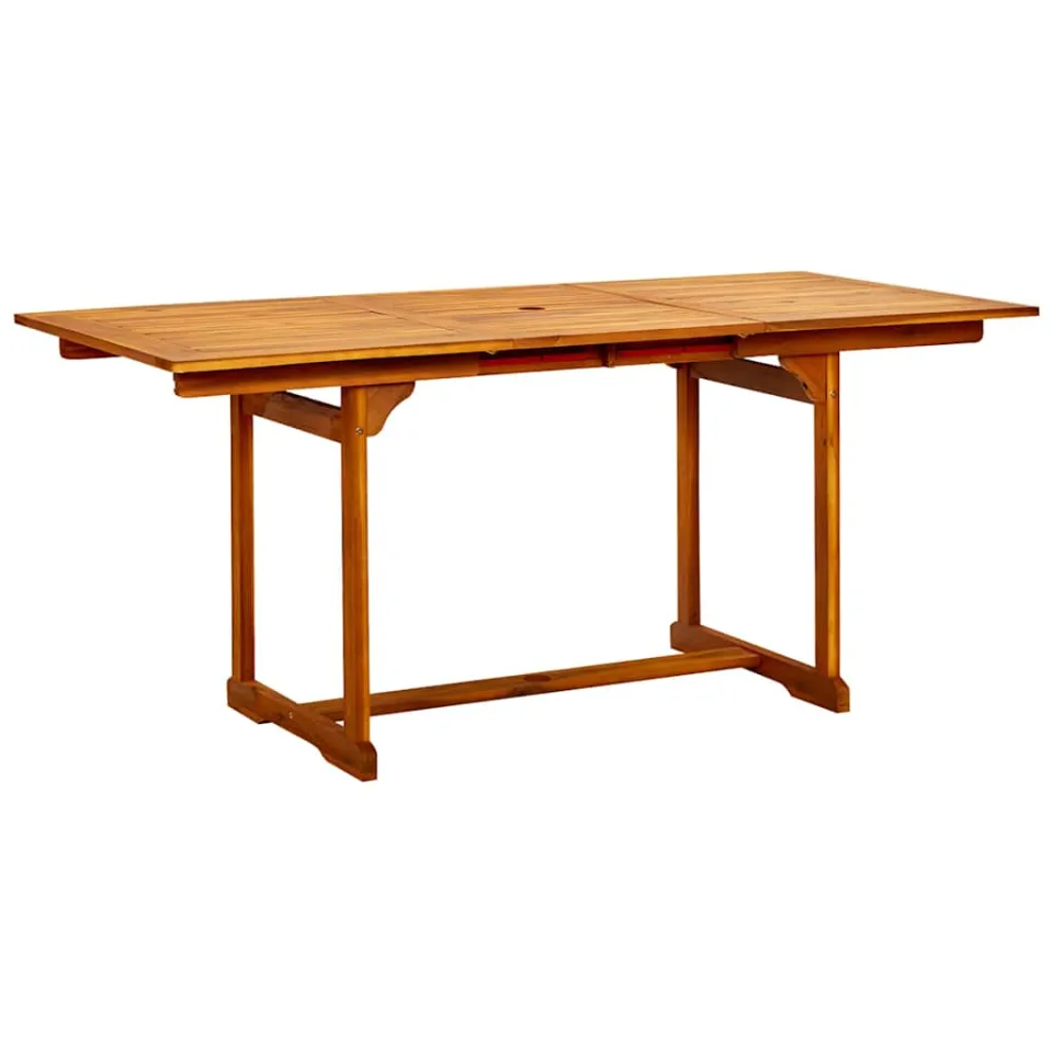 vidaXL Tuintafel (120-170)x80x75 cm massief acaciahout bruin, foto 2