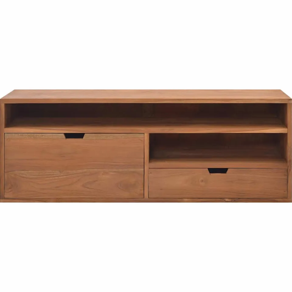 vidaXL Tv-meubel 110x30x40 cm massief teakhout Bruin